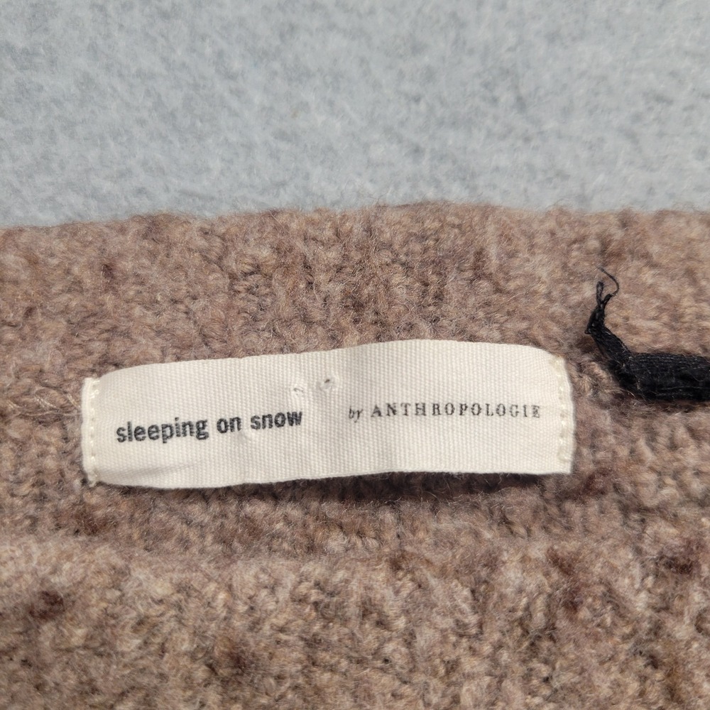 Sleeping on Snow Anthropologie Merino Wool Baby Alpaca Boucle Sweater Taupe M - Picture 2 of 8